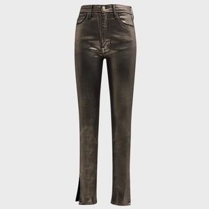 Derek Lam Crosby 10 Metallic Split hem Kyle skinny pant
